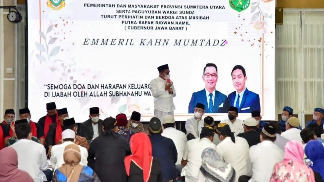 Gubernur Sumatera Utara Edy Rahmayadi dan Warga Sunda di Sumut menggelar doa untuk Anak Ridwan Kamil. [Instagram @edy_rahmayadi]