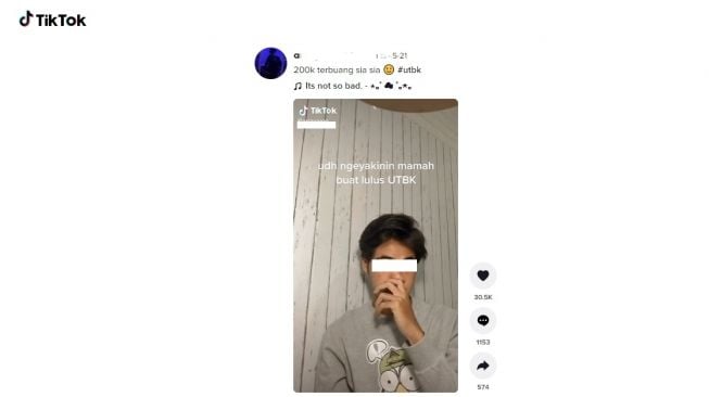 Lupa ujian karena sibuk main game. [TikTok]