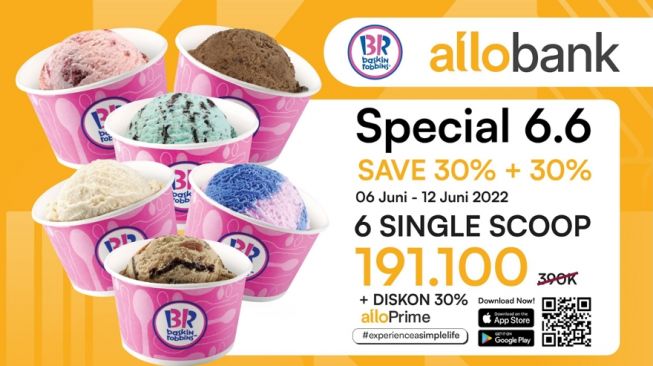 Promo 6.6 dari Baskin Robbins. (Istimewa)