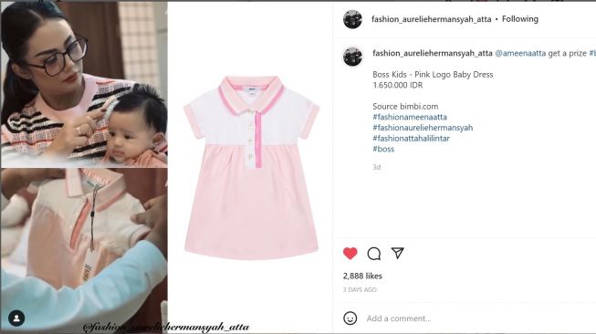 Foto: Baju Baby Ameena (instagram/fashion_aureliehermansyah_atta)