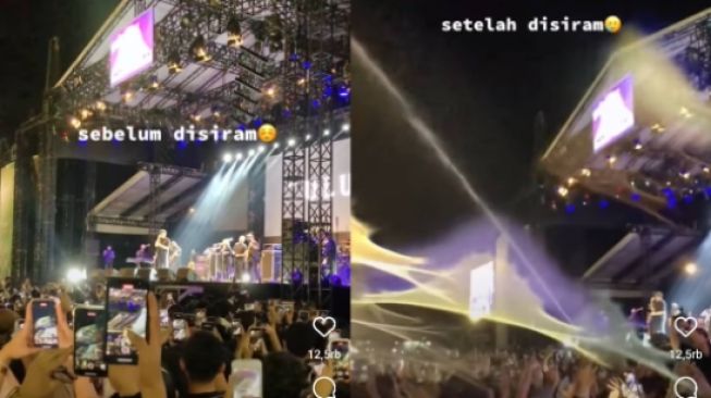 Kena Siram saat Nonton Konser, Ponsel Warganet Ini Auto Rusak