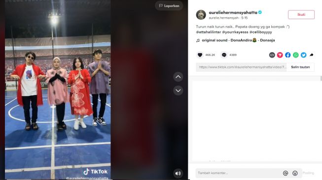 Sederet artis yang ikut tren goyang turun naik (tiktok/aureliehermansyahatta)