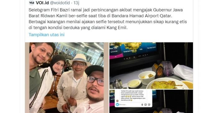 Selebgram Fitri Bazri Ajak Ridwan Kamil Berfoto, Gus Nadir Beri Komentar Pedas: Tidak Semua Hal Demi Konten