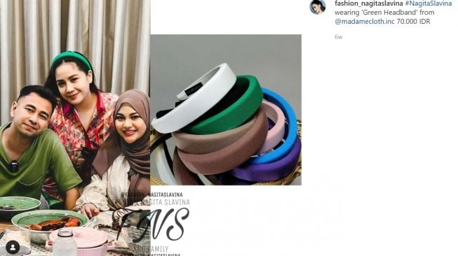 Intip koleksi bando Nagita Slavina yang harganya murah sampai Rp50 ribu (Instagram/fashion_nagitaslavina)