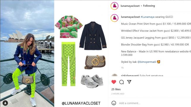 Foto: Intip OOTD Luna Maya saat Jalan-Jalan ke Australia (instagram/lunamayacloset)