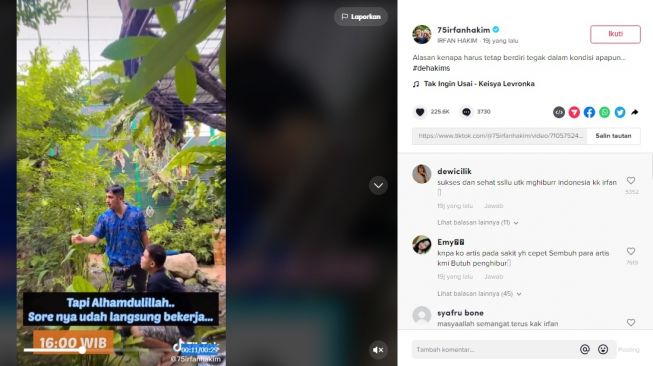 Unggahan Irfan Hakim [TikTok/@75irfanhakim]