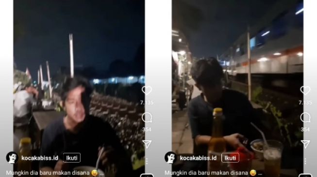 Tempat Makan Ini Jadi Sorotan karena Terletak Tepat di Pinggir Rel Kereta Api, Netizen: Idenya Luar Biasa