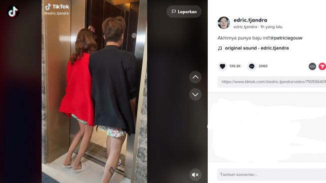 Foto: Sobat Sefrekuensi! Edric Tjandra dan Patricia Gouw Kenakan Baju Turun Naik Untuk Keliling Mall (tiktok/edric.tjandra)