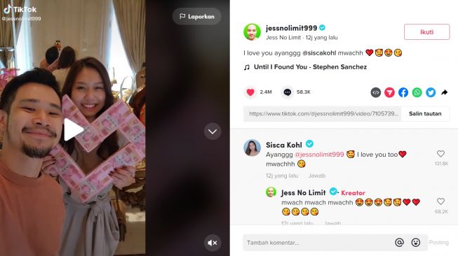 Foto: Ikuti Tren Pocky Love, Jess No Limit dan Sisca Kohl Bikin Kaget Warganet (tiktok/jessnolimit)