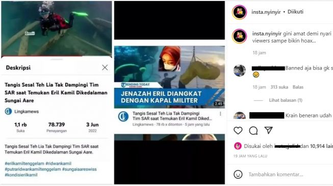 'Demi Cari Viewers' Akun YouTube Ini Bikin Video Hoaks Soal Penemuan Eril di Sungai Aare