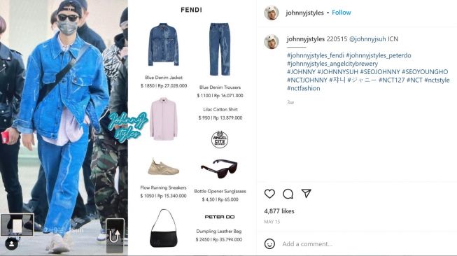 Foto: Fashion Airport Johnny NCT (instagram/johnnystyles)
