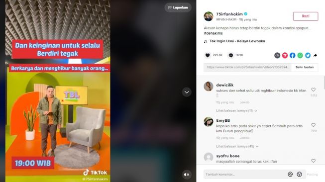 Unggahan Irfan Hakim [TikTok/@75irfanhakim]