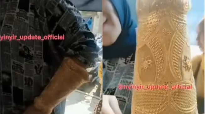 Viral Video Emak-emak Pakai Gelang Emas Berukuran Anti Mainstream, Warganet: Thanos Kah?