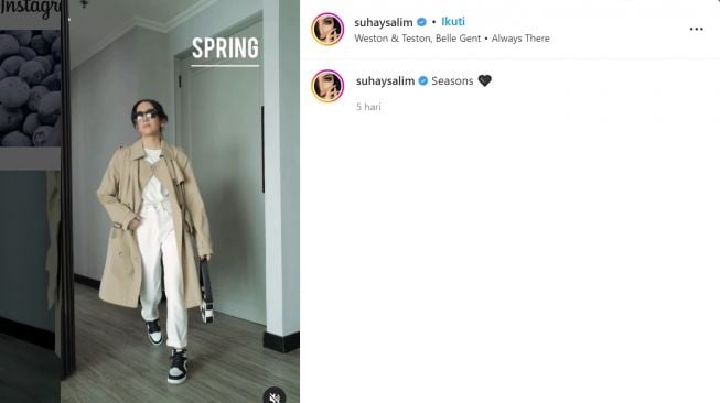 Inspirasi OOTD Suhay Salim saat musim semi (instagram/suhaysalim)