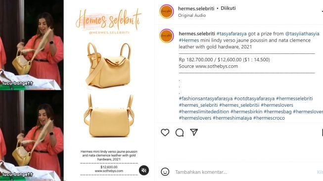 Hermes selebriti FANPAGE on Instagram: #tasyafarasya using