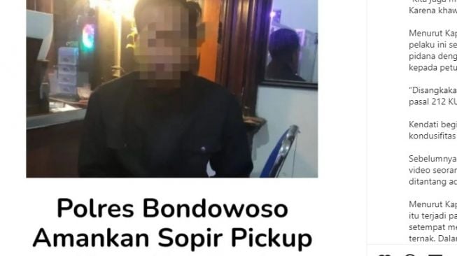 Pengendara pikap ajak duel polisi diamankan (Instagram/andreli_48)