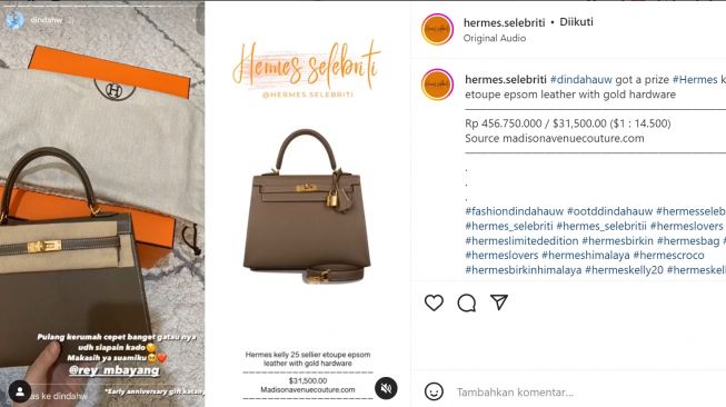 Hermes Dinda Hauw (instagram/hermes.selebriti)