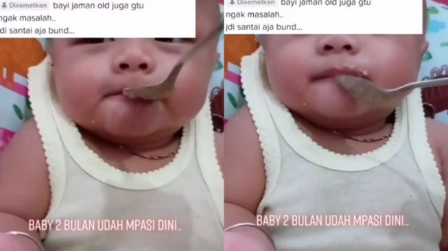 Ibu ini Suapkan MPASI Dini ke Bayi Umur 2 Bulan, Publik Jengah dan Geram: Kasihan Anaknya