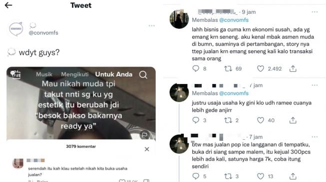 Buka Usaha saat Nikah Muda Dipandang Remeh, Netizen: Bisnis Nggak Cuma karena Ekonomi Susah