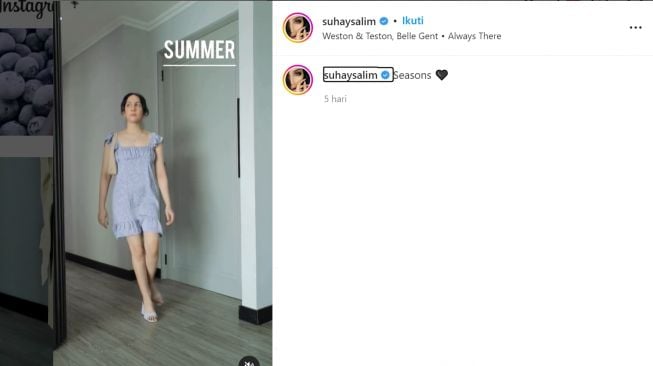 Inspirasi OOTD Suhay Salim saat Summer (instagram/suhaysalim)