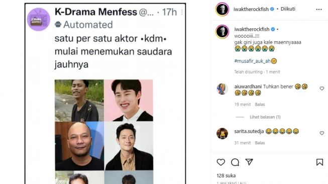 Reaksi Iwa K disebut mirip Son Suk Ku. [Instagram]