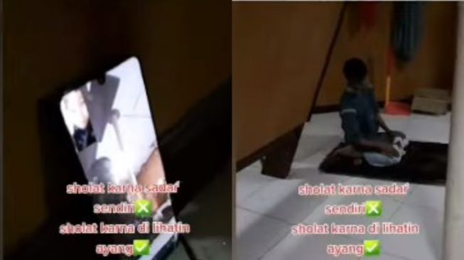 Tiga Tahun Tak Terlihat Beribadah, Pria Tiba-tiba Salat saat Video Call Ayang, Warganet: Setidaknya Ada Kemajuan