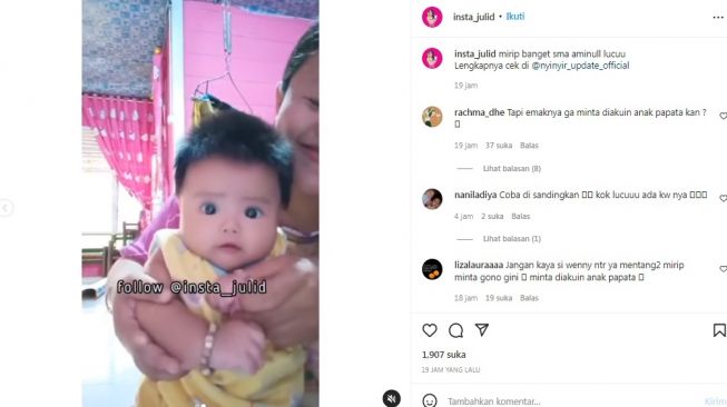 Bayi mirip anak Atta Halilintar dan Aurel Hermansyah, Ameena Hanna Nur Atta [Instagram/@insta_julid]