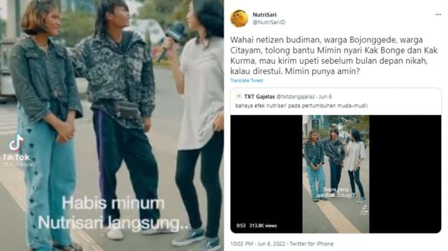 Bertemu Gegara Minum Nutrisari, Admin Nutrisari Auto Cari Dua Sejoli ini untuk Kirim Upeti Nikah