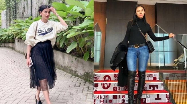 Adu gaya Sabrina Chairunnisa dan Kalina Oktarani (Instagram/@sabrinachairunnisa_/kalinaocktaranny)