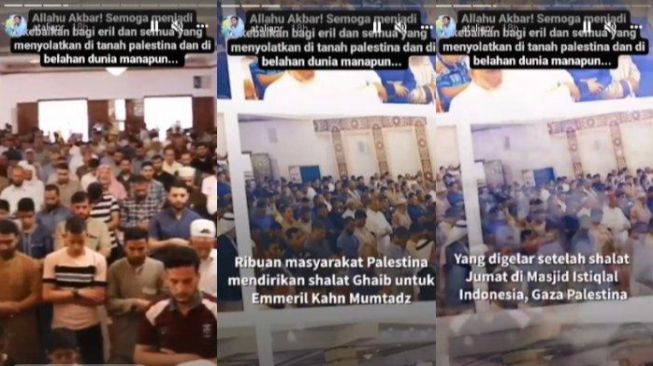 Ribuan Warga Palestina Salat Gaib untuk Eril. (Instagram/@ataliapr)