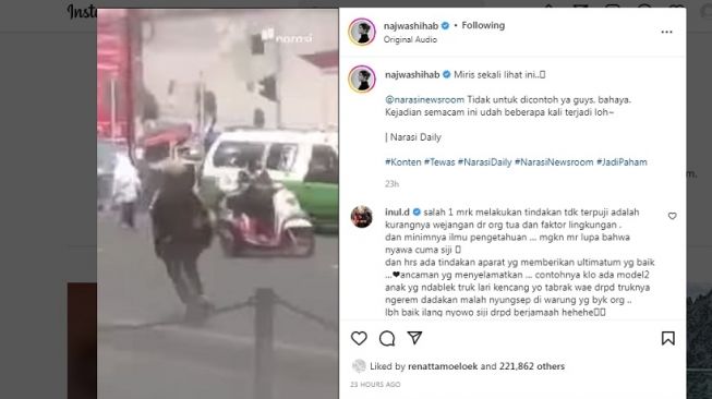 Inul Daratista komentari fenomena remaja cegat truk demi konten [Instagram/@najwashihab]
