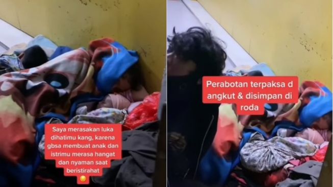 Tak Mampu Bayar Kontrakan, Bayi Baru Lahir Terpaksa Ikut Tidur di Pinggir Jalan Beralaskan Karpet Tipis