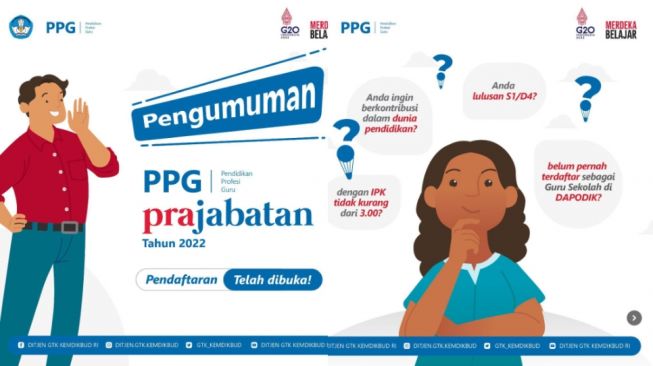 PPG Prajabatan 2022 Dibuka 40.000 Kuota, Cek Syarat dan Cara Daftar di ppg.kemdikbud.go.id