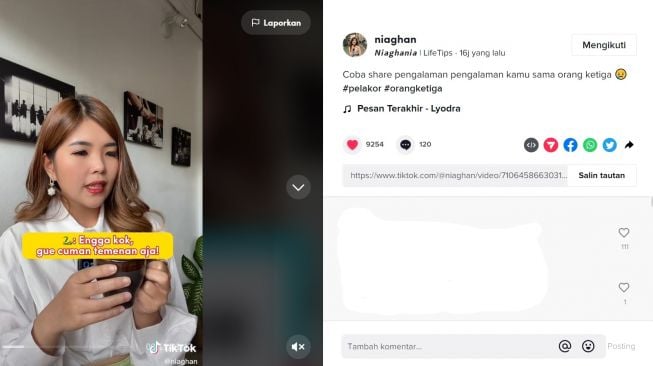 Foto: Video TikTok Niaghania (tiktok/niaghania)