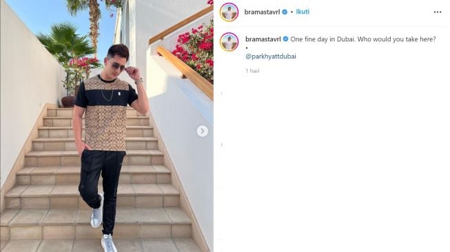 OOTD Verrel Bramasta saat liburan ke dubai (instagram/bramastavrl)