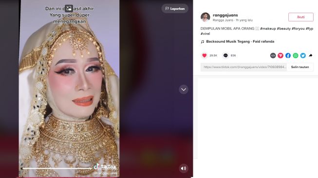 Hasil makeup nenek ini viral di media sosial (tiktok/ranggajuans)