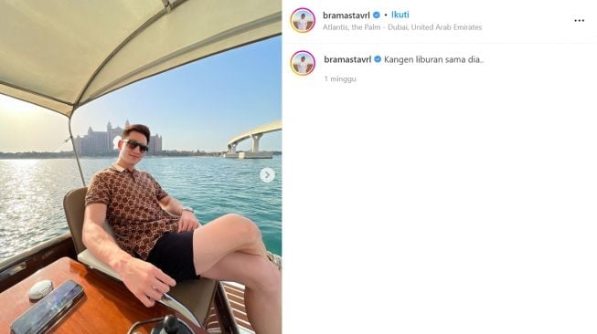 OOTD Verrel Bramasta saat liburan ke dubai (instagram/bramastavrl)