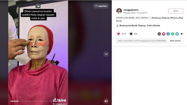 Hasil makeup nenek ini viral di media sosial (tiktok/ranggajuans)