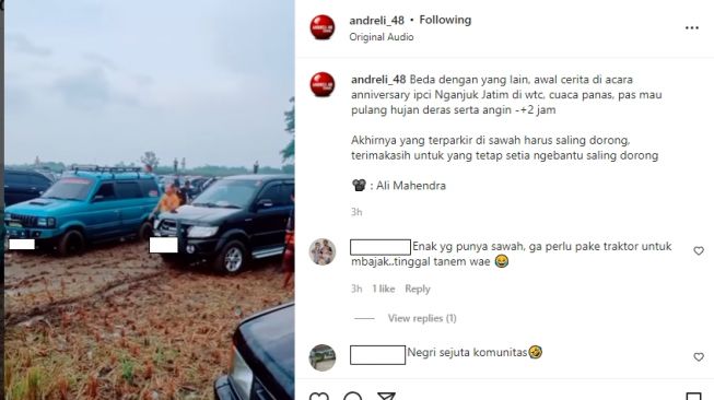 Puluhan Isuzu Panther "kopdar" di tengah sawah (Instagram)