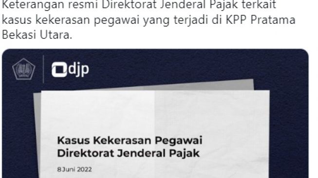 Direktorat Jenderal Pajak Klarifikasi soal Video Viral Bos Pukul Pegawai Pajak, Netizen Desak Pelaku Dipecat