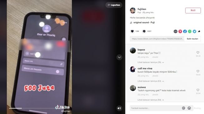 Unggahan Fuji [TikTok/@fujiiian]