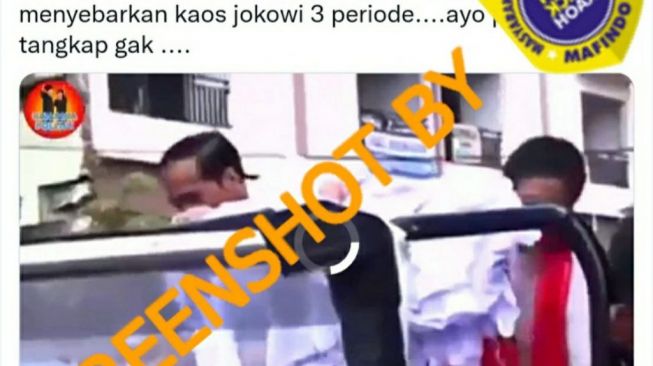 CEK FAKTA: Beredar Video Jokowi dan Iriana Sebarkan Kaos 3 Periode, Benarkah?