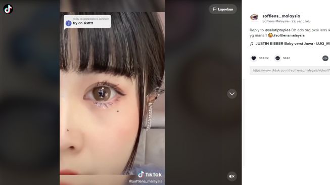 Bentuk softlens hati (tiktok/softlens_malaysia)