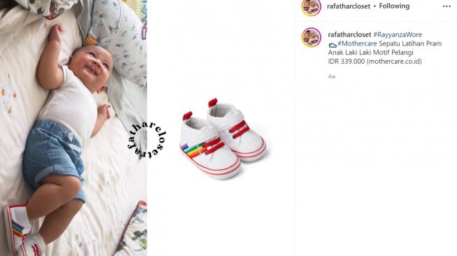 Koleksi sepatu milik Rayyanza, paling murah Rp300 ribu (Instagram/rafatharcloset)