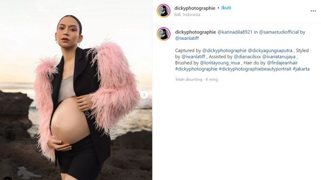 Inspirasi Outfit Maternity Shoot ala Karina Nadila (instagram/karinanadila)