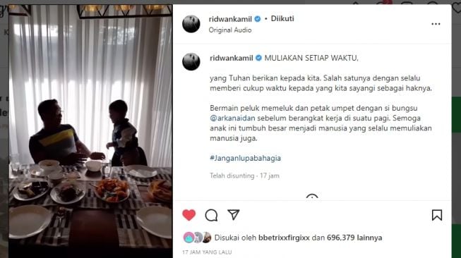 Bagikan Momen Kebersamaan Bersama Arkana, Ridwan Kamil Banjir Simpati dari Warganet: Semangat Pak