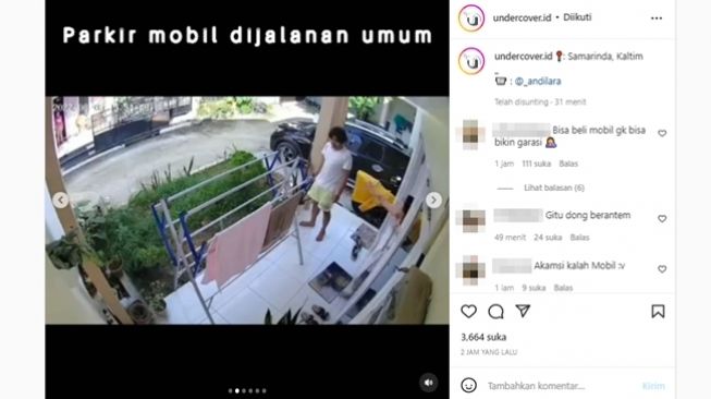 Tangkapan layar perdebatan pemilik video dengan tetangganya yang arogan dan tidak terima karena dilaporkan ke RT akibat memarkirkan mobil di jalan umum. (Instagram/@undercover.id)