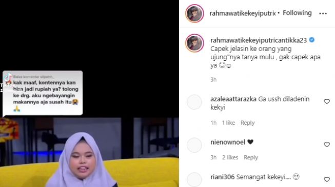 Kekeyi ungkap alasan ogah pasang behel gigi (instagram.com)