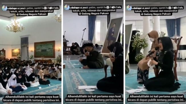 Istri Ridwan Kamil, Atalia Praratya, mengaku baru pertama kali sanggup membicarakan musibah yang menimpa anaknya, Emmeril Kahn Mumtadz, di depan umum. (Instagram Story/@ataliapr)