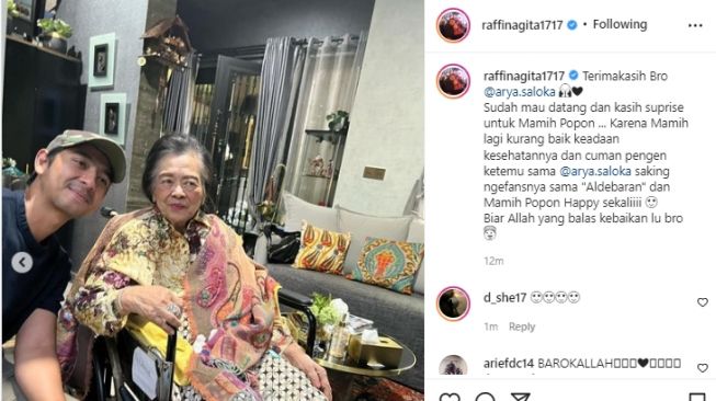 Mami Popon sakit, Raffi Ahmad datangkan Arya Saloka (instagram.com)